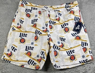 Miller Lite Beer Logo Men’s Swimming Trunks Swimsuit Size Small - Image 1 of 4