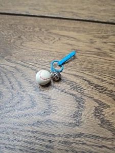 Baseball Plastic Bell Charm Baseball Charm Vintage 80s - Picture 1 of 5