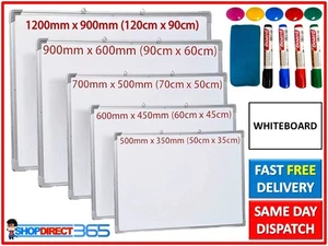 MAGNETIC WHITEBOARD W/ CHALKBOARD ERASER PENS DRY WIPE NOTICE OFFICE SCHOOL HOME - Picture 1 of 15