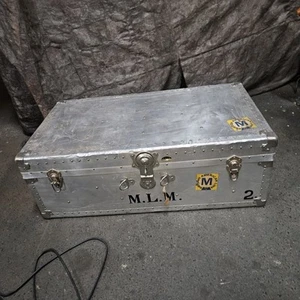 WW2 era Vintage Military Trunk Foot Locker Aircraft Aluminum Riveted Germany - Picture 1 of 7