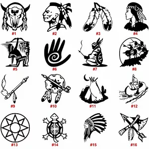 Native American Vinyl Decal Sticker Window Wall Spirit Indian Symbols USA Seller - Picture 1 of 20