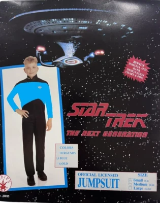 Винтажный детский большой: Star Trek следующего поколения светло-синий комбинезон - Изображение 1 из 2
