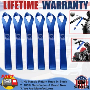6PCS Soft Loop Tie Down Straps Ratchet 4,500 lbs Motorcycle ATV UTV Tension Band - Foto 1 di 12