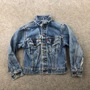 Vintage Levis Jacket Boys Size 6 Big E Type 3 Denim Jean Trucker Youth Kids 70s - Picture 1 of 14