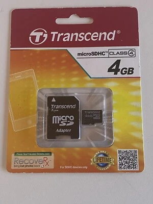 Transcend microSDHC 4GB Card TS4GUSDHC4 M-1 - Image 1 of 2