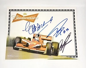 AUTOGRAPHED PHOTO MSK COA Wheldon Arie Luyendyk Al Unser Jr Eddie Cheever INDY - Picture 1 of 2