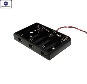PORTA BATTERIE PER 6 STILO AA CONTENITORE BATTERIA PILA PILE CON CAVI - Foto 1 di 2