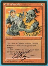 Goblin Grenade (B) Fallen Empires NM Artist Signed Altered  (sa5092) ABUGames