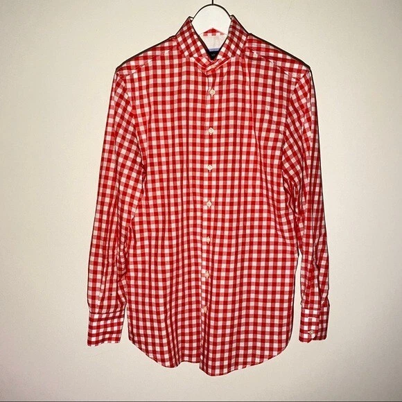 Kent & Curwen Red Gingham Button Down Shirt Size Small - Image 1 of 4