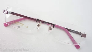 Rahmenlose Brille für Männer und Frauen Titan Gestell lila ohne Nickel Gr. M - Picture 1 of 4