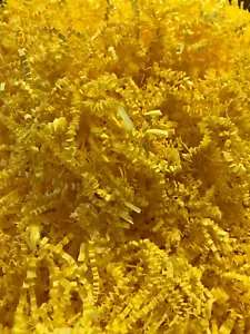 YELLOW 1-lb CRINKLE CUT PAPER SPRING-FILL Shred Filler Box Gift Baskets 16-oz - Picture 1 of 5