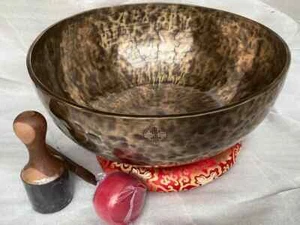 6 inches-24 inches Moon Tiger with Mantra etched Fancy singing Bowl-Premium bowl - Picture 1 of 10