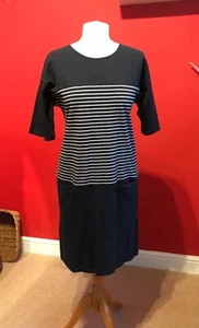 Thought Dress - Size 10 - Blue Stripe - Breton Style - Soft 100% Cotton - VGC - Picture 1 of 8