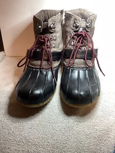 Herren Tommy Hilfiger Leder Ente Schnalle Stiefel Schnee Fell gefüttert Größe 11 - Bild 1 von 10