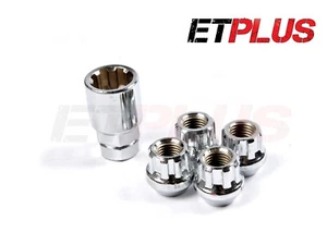4x Chrome Locking Wheel Nuts M12x1.5 Fits Jaguar XF X-Type S-Type XJ XK - Picture 1 of 3