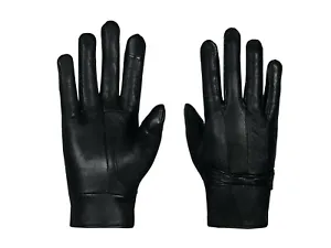 Ladies Women Touch Gloves Soft Leather Fleece Lined Warm Winter S/M M/L Black  - Picture 1 of 5