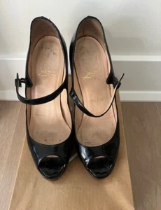 Christian Louboutin Prive schwarze hochhackige Plateau-Pumps Größe 7 USA 37,5 EUR - Bild 1 von 3