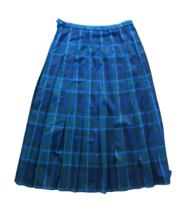 Falda midi plisada a cuadros azul verde 100 % lana Pendleton nueva con etiquetas para mujer talla 12 Foto 1 de 4