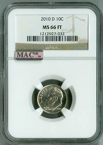 2010 D NGC MS66 FT Full Torch MAC PQ Roosevelt Dime, Rare, Ice White, Spotless! - Picture 1 of 4