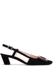 ROGER VIVIER Belle Vivier Black Suede 45mm Pumps New & Authentic - Picture 1 of 4