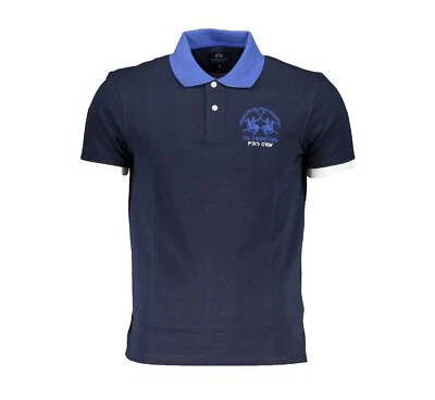 LA MARTINA Polo T-shirt  Blu  Logo Uomo Tg L - Immagine 1 di 2