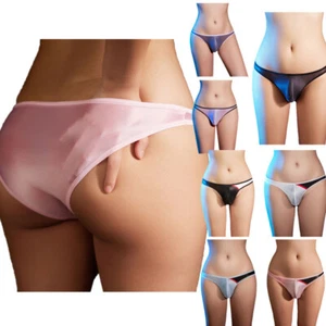 Slip da uomo sexy sissy vedere attraverso travestito biancheria intima borsa olio perizoma mutandine - Foto 1 di 59