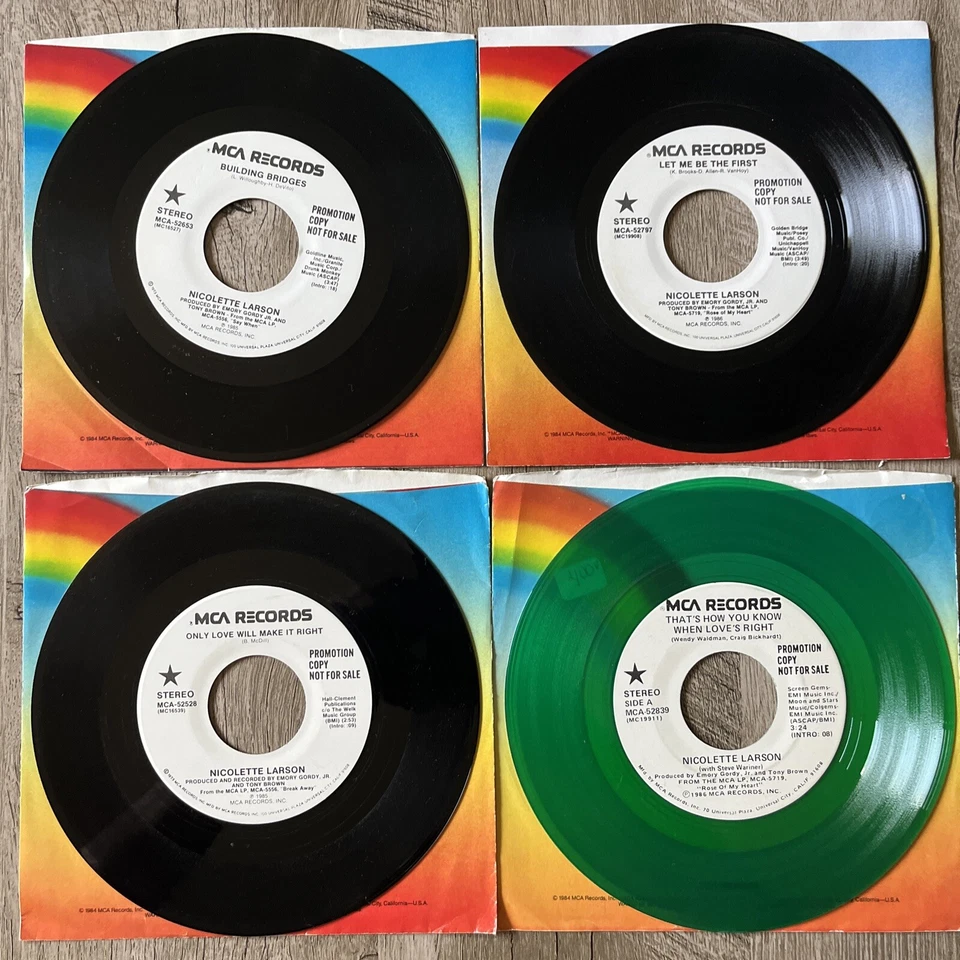 WHITE LABEL PROMOS - Nicolette Larson Singles VG+ MCA 80’s COUNTRY - Imagem 1 de 4