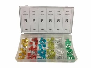 120PC BLADE FUSES ASSORTMENT MINI SET 5 - 30 AMP AUTOMOTIVE CAR BIKE - Picture 1 of 2