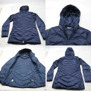 The North Face Down Aconcagua Parka Womens Small Blue Hooded Full Zip 550 Jacket - Picture 1 of 17