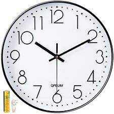 Wall Clock 12 Inch Wall Clocks Non-Ticking Battery Operated with Stereoscopic...
