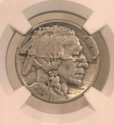 1921-S BUFFALO NICKEL  5C NGC-VF 25 MINT ERROR Obverse & Reverse Lamination - Image 1 of 4