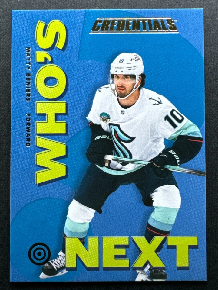 2023-24 UD Credentials Matty Beniers Who's Next WN-MB Seattle Kraken - Image 1 of 2