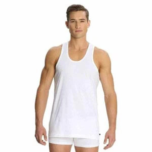 2Jockey Men's Cotton White Vest Modern Classic Deep Round Neck Super Combed Fit - Picture 1 of 3