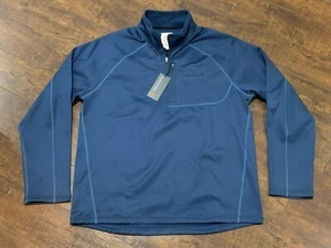 Cloudveil Navy Blue Brushed Back 1/4 Zip Pullover Shirt Men’s Large New NWT - Picture 1 of 8