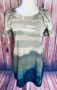 Blusa túnica mujer talla 2 Simply Vera Wang mangas cortas sedosa multicolor - Imagen 1 de 12