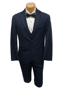 Men's Michael Kors Fantasy Midnight Blue Tuxedo with Pants & Vest 3 Piece Suit - Picture 1 of 5