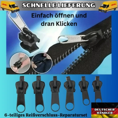 Reißverschluss 6x Reparatur Set Zipper Ersatz Anhänger Schieber Verschluss Stark - Bild 1 von 4