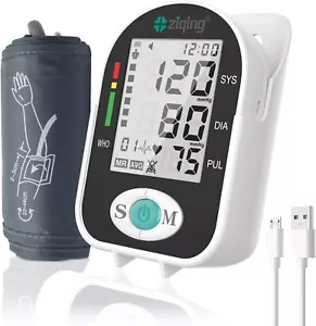 Digital Blutdruckmessgerät Oberarm LCD Blutdruck Monitor Automatische Pulsmesser - Bild 1 von 11