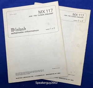 Original McIntosh MX117 / Schaltplaninformationen - Bild 1 von 1