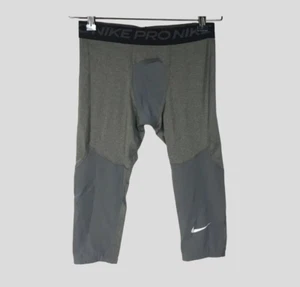 Nike Pro Boys Large Gray Dri-Fit 3/4 Length Training Tights CK4542-091 Grey - Picture 1 of 11