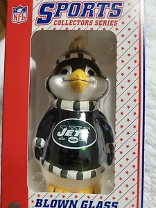 Sports NY Jets Football Player Topperscot Penguin Ornament W/Box 6" - Picture 1 of 1