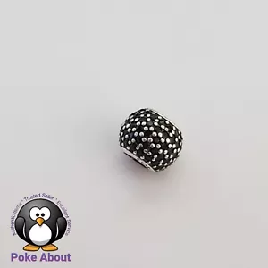 Genuine Pandora Sterling Silver Black CZ Pave Lights Ball Charm 791051NCK - Picture 1 of 7