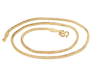 Awesome Diamond Cut Snake Chain 24" 3.3mm Thai 24K Gold GP Baht Necklace GT6 - Imagen 1 de 4