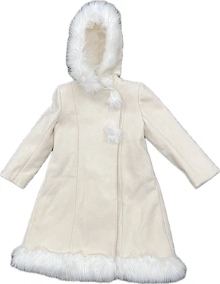 Isabel Garreton женщин кремовое пальто с искусственным мехом и капюшоном размер XS - Изображение 1 из 2