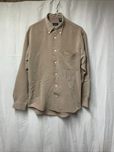 IZOD Long Sleeve Button Down Shirt Mens Size Small Khaki Twill New - Picture 1 of 5