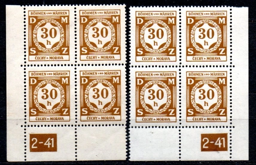 Germany, Bohemia and Moravia, occupation  WWII,  Official   Mi. 1 plate marks - Image 1 of 1