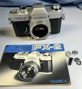 Yashica FX-2 35mm SLR Film Camera Body -Manual- Missing Film Advance Lever - Picture 1 of 12