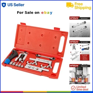 Flaring Swage Tool Kit Stainless Steel Pipe Cutter Ratchet Wrench 9 Dies - Picture 1 of 11
