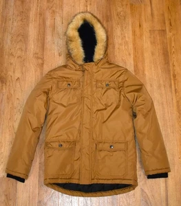 Gymboree Boys XL(14) Brown Insulated Faux Fur Hooded Jacket - Picture 1 of 6