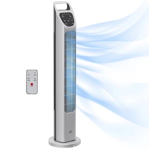 HOMCOM 31" Oscillating Tower Fan with Remote Control, 4H Timer, 3 Speed 3 Modes, - Picture 1 of 18